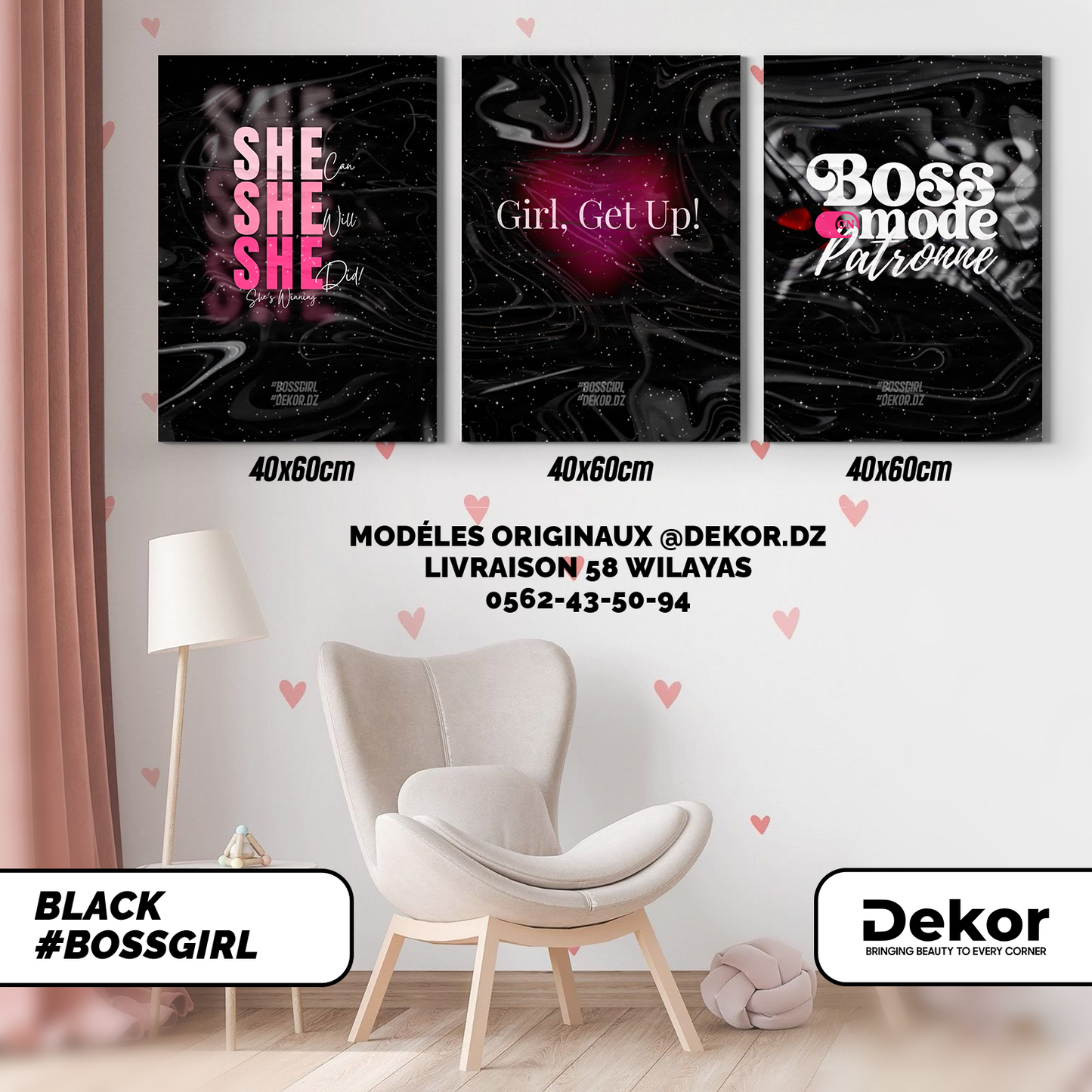 Pack de 3 cadres (#GIRLPWR)