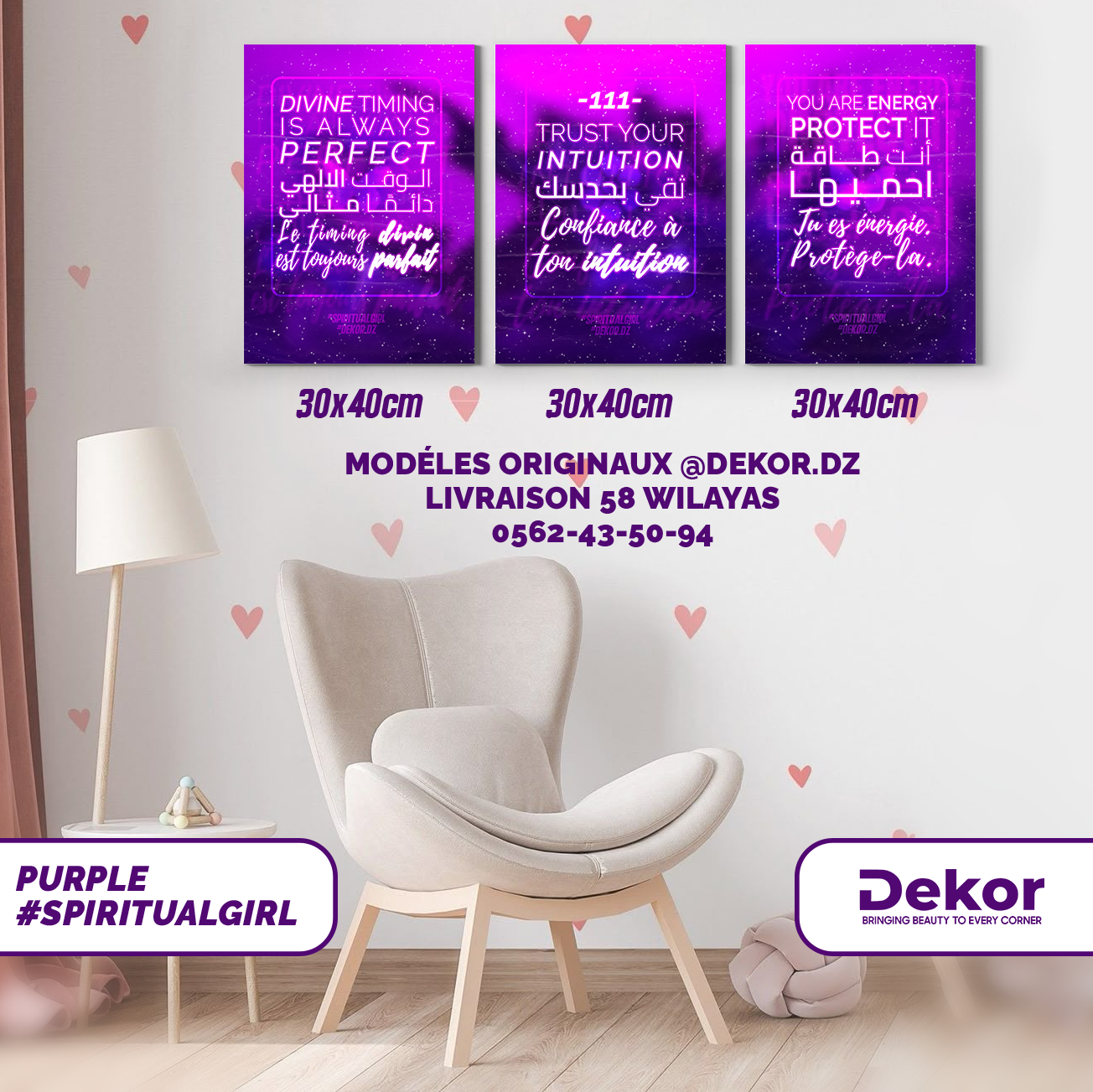 Pack de 3 cadres (#GIRLPWR)