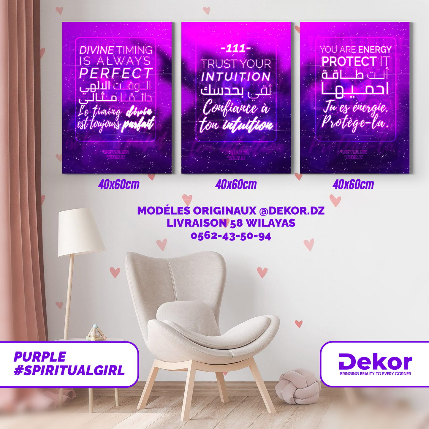 Pack de 3 cadres (#GIRLPWR)